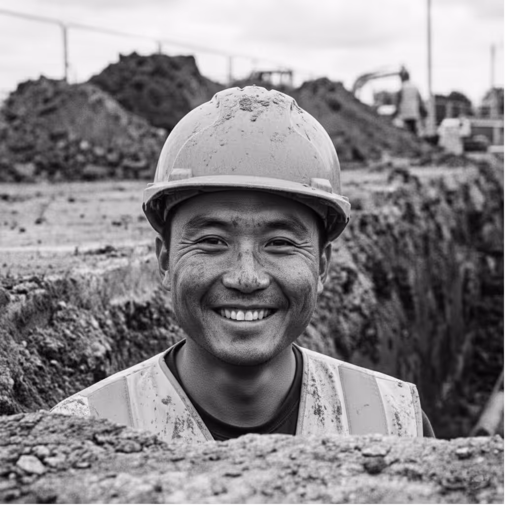 微笑的建筑工人